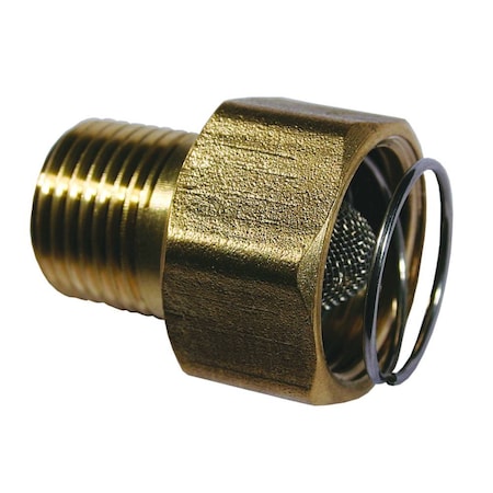 Brass Garden Hose Adapter 3/4F X M, 1/2